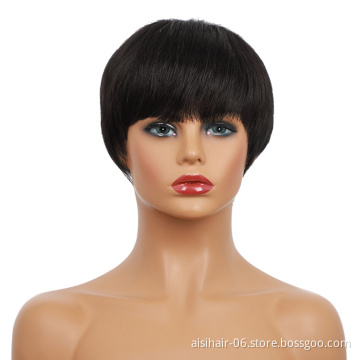 Aisi Hair For Black Women Wholesale Natural Hairline 150% Density Short Bob Wig Brazilian Human Hair
